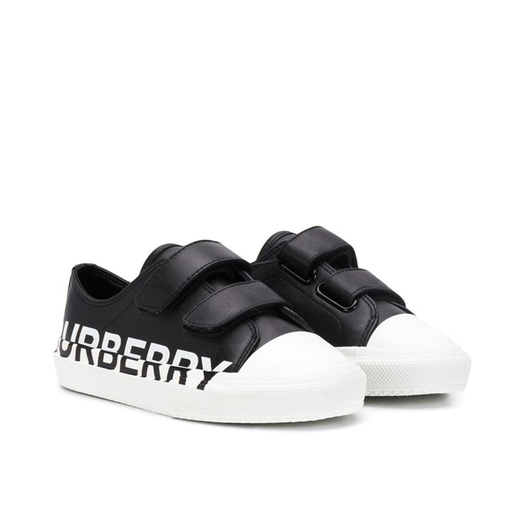 Burberry kids shoes - black and white larkhall sneakers
